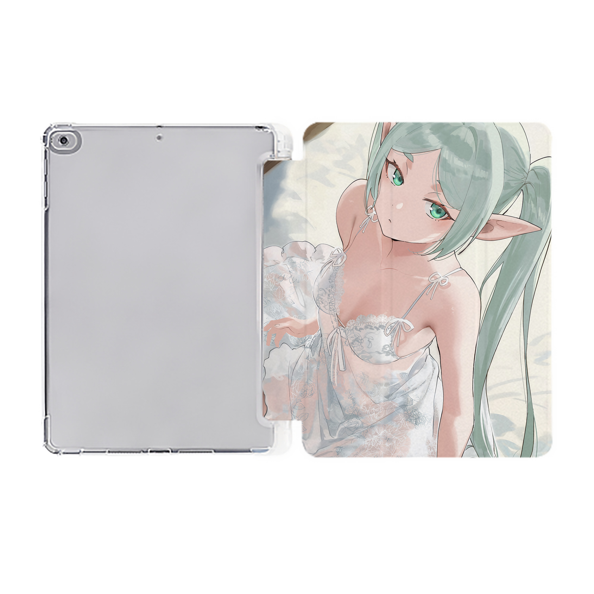 （画像用） 葬送のフリーレン Frieren IPad ケース ペン収納付き 三つ折りスタンド PUレザー×シリコン 対応機種9.5/10.5/10.9インチ